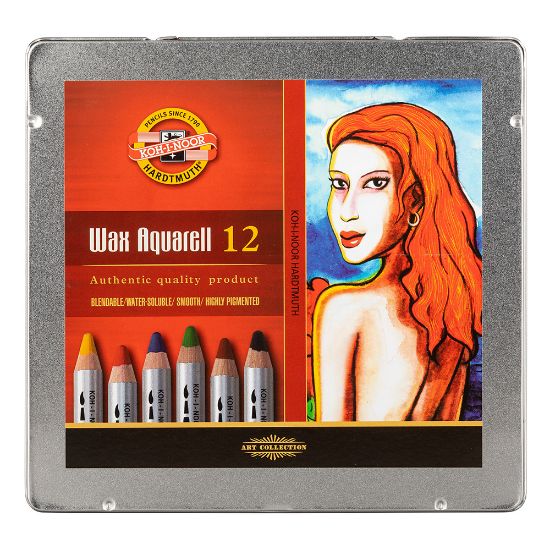 Picture of Wax Aquarell Colour Pencil Tin Of 12