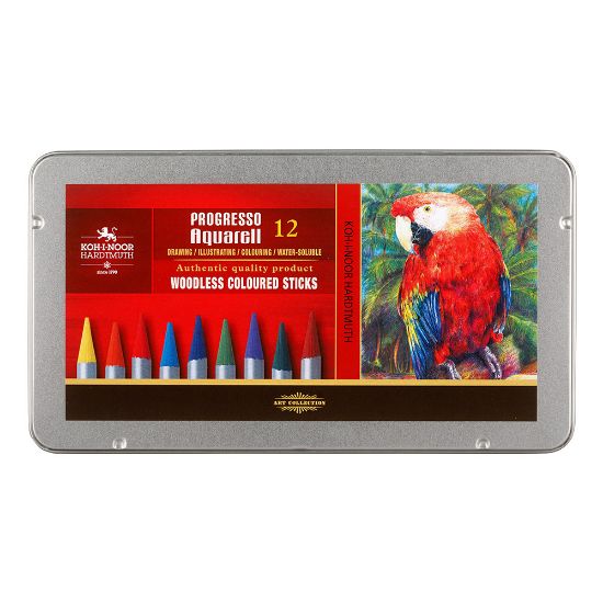 Picture of Progresso Aqua Colour Pencil Tin Of 12