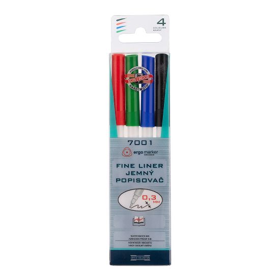 Picture of Fine Liners 0.3Mm 4Pcs, Black, Blue, Red, Green