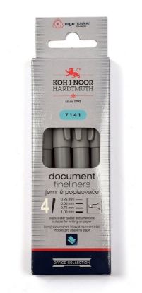 Picture of Document Fine Liners 4Pcs,  0.25, 0.5, 0.75, 1.0Mm