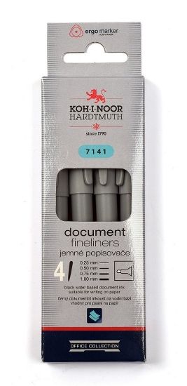 Picture of Document Fine Liners 4Pcs,  0.25, 0.5, 0.75, 1.0Mm
