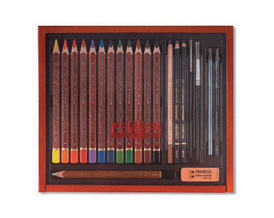 Picture of Aquarelle Draw Set Wooden Box 21Pcs