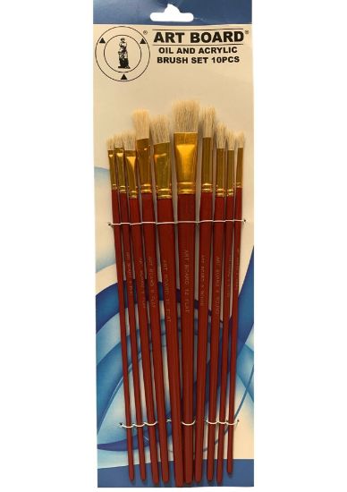 Picture of Art Board 10Pcs Oil & Acrylic Brush Set