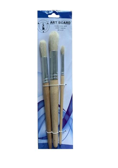 Picture of Hog Bristle Brush Set Round 3Pcs Size 4,8,12