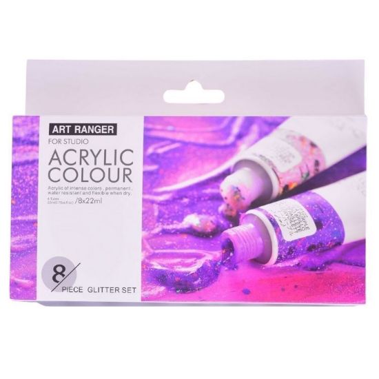 Picture of Art Ranger Acrylic Set Glitter Colours 8X22ml