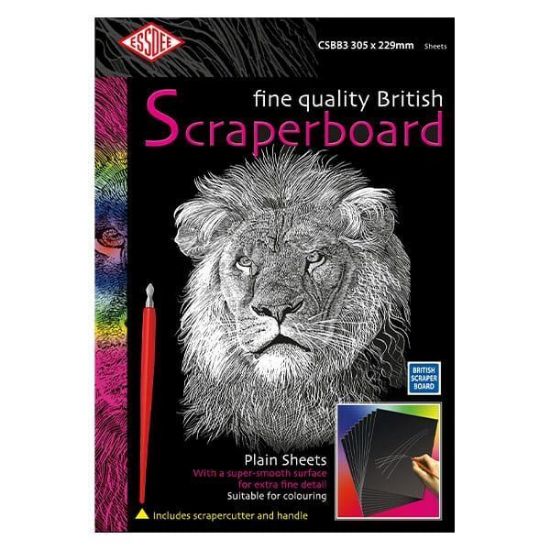 Picture of Essdee White Scraperboard 229X305mm Pack Of 5 Sheets
