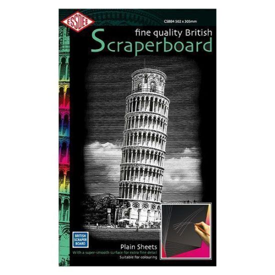 Picture of Essdee White Scraperboard 305X502mm Pack Of 5 Sheets