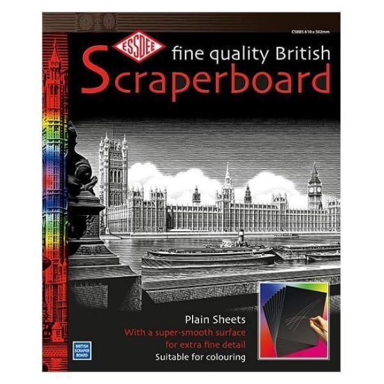 Picture of Essdee White Scraperboard 502X610mm Pack Of 5 Sheets