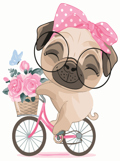 Picture of Pug On A Bike Ride Wrapped