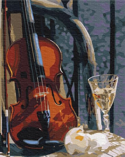 Picture of Violin With Wine Wrapped