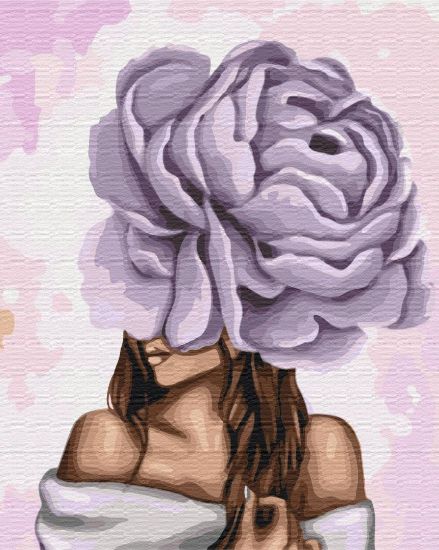 Picture of Lady With Purple Peony Boxed