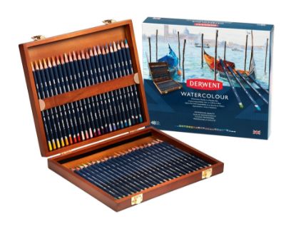 Picture of Watercolour Wooden Box 48 