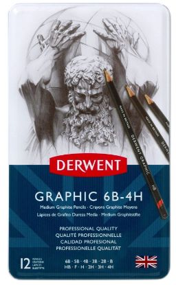 Picture of Graphic Pencil Medium Tin 12 6B-4H