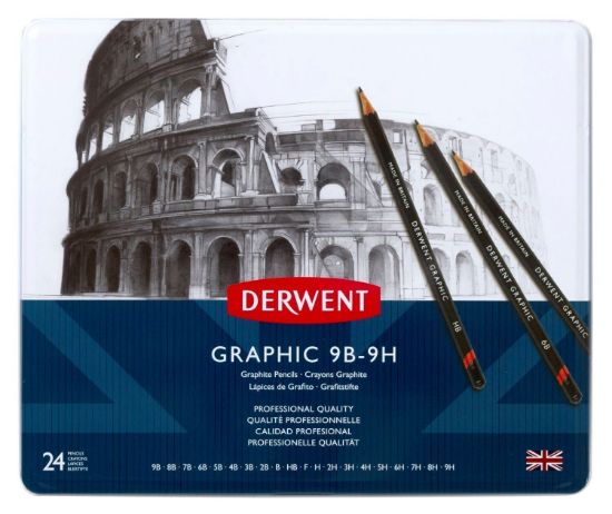Picture of Graphic Pencil Tin 24 9B-9H