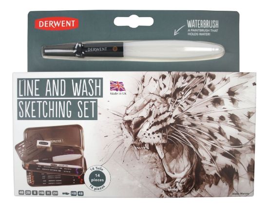 Picture of Derwent Line And Wash Sketching Set 14Pcs