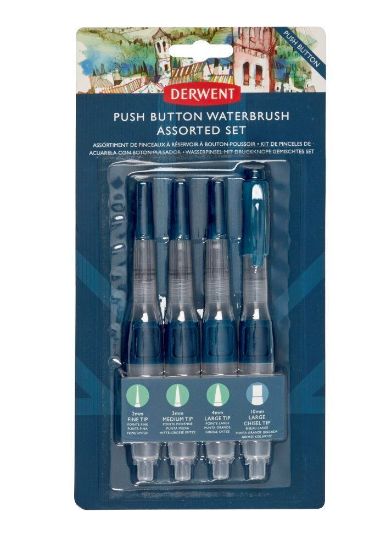 Picture of Derwent Push Button Waterbrush Set Of 4