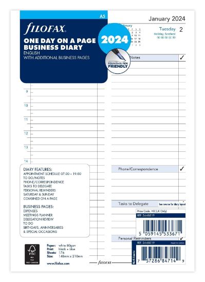 Picture of A5 Day Per Page (D) (R) Business Diary