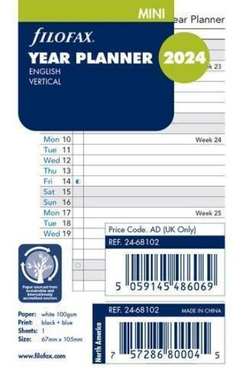 Picture of Org Mini Year Planner (D) (R) Traditional Verticle