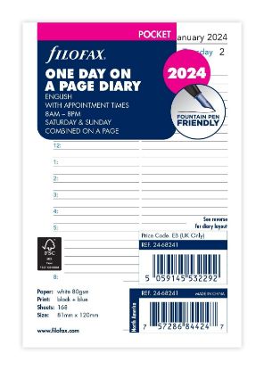 Picture of Org Pocket Day Per Page (D) (R) Diary With Appointment