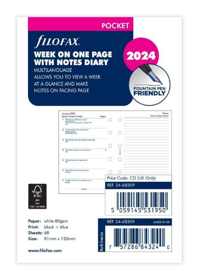 Picture of Org Pocket Week To View (D) (R) Classic With Notes