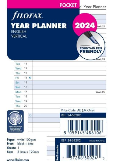 Picture of Org Pocket Year Planner Vertical (D) (R)