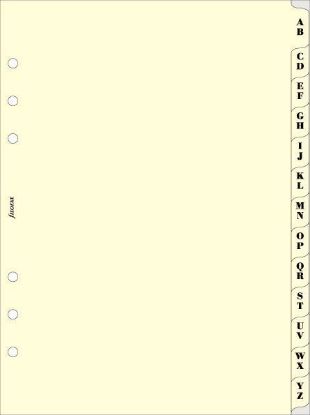 Picture of Org A5 A-Z Index (R) 2 Letters Per Tab Cream