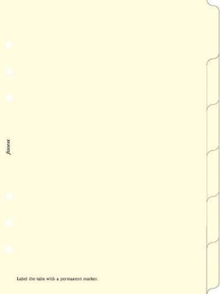 Picture of Org A5 Blank Index 6 Tab Cream (R)
