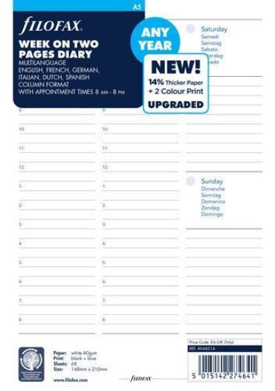 Picture of Org A5 Week To View (R) Any Year With Appointments