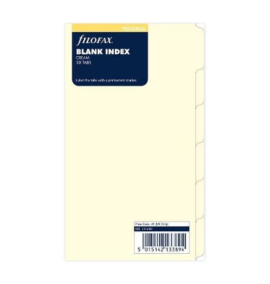 Picture of Org Personal Blank Index 6 (R) Tabs Cream