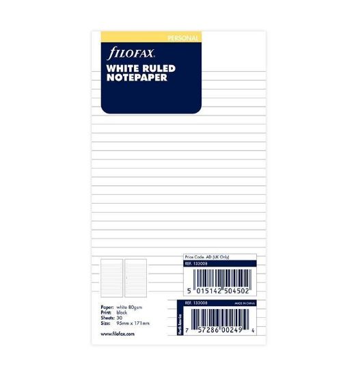 Picture of Org Personal Ruled Notepaper (R) White
