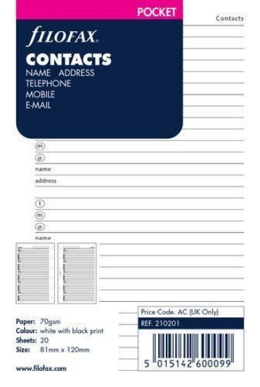 Picture of Org Poct Contacts (R) Name, Address,Tel - White