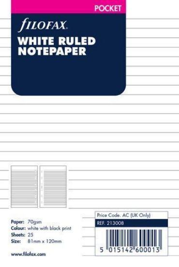 Picture of Org Poct Ruled Note Paper (R) White