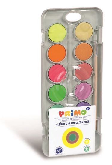 Picture of Primo Watercolour Set 12 With 8 Metallic & 4 Fluo Colours